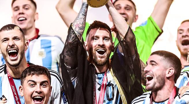 Lionel Messi se proclamó campeón mundial por primera vez con Argentina.
