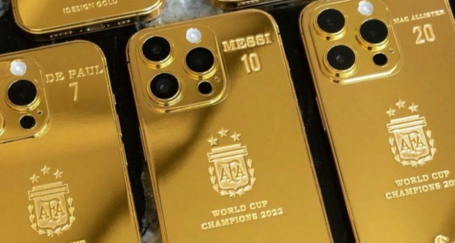 Lionel Messi Iphone de oro